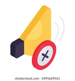 Ein Icon für das isometrische Design des Lautsprechers aus