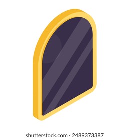 Un icono de diseño isométrico del espejo de cortesía