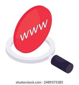 An isometric design icon of www vector