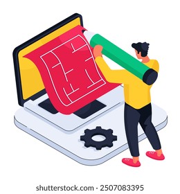 An isometric design illustration of architecture Design 

