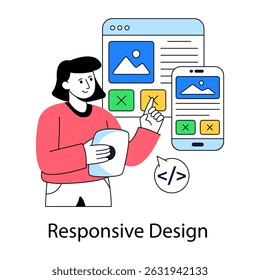 Una ilustración de diseño isométrico de diseño responsivo