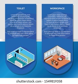 Isometric design interior building with 3d images. Isometric infographic illustration design for interiors, buildings, room and much more.