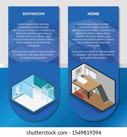 Isometric design interior building with 3d images. Isometric infographic illustration design for interiors, buildings, room and much more.