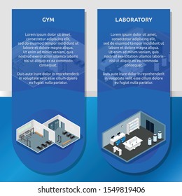 Isometric Design Interior Building With 3d Images. Isometric Infographic Illustration Design For Interiors, Buildings, Room And Much More.