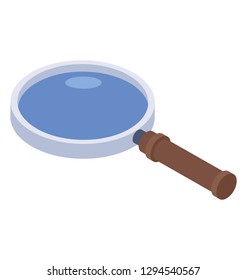 isometric design of magnifier icon