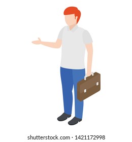 
Isometric design of male employee avatar
