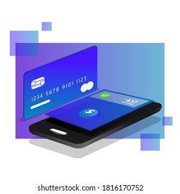 Isometric design mobile payment illustration conceptual