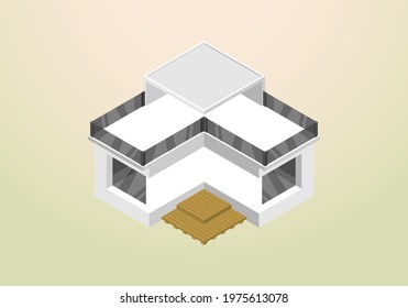 isometric design of modern and minimalist house vector template