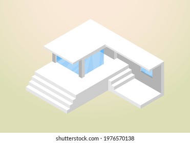 isometric design of modern and minimalist house vector template