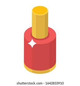 Isometric design of nail polish icon.