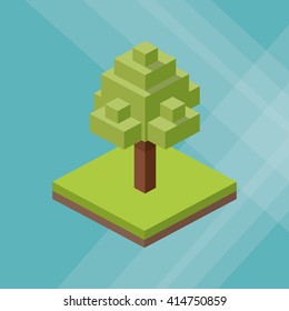 Isometric design. Nature icon. eco concept, vector illustration