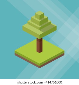 Isometric design. Nature icon. eco concept, vector illustration