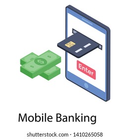 
Isometric design of online payment icon.
