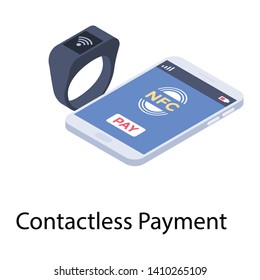 
Isometric design of online payment icon.
