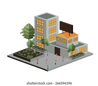 Isometric design over white background, vector illustration