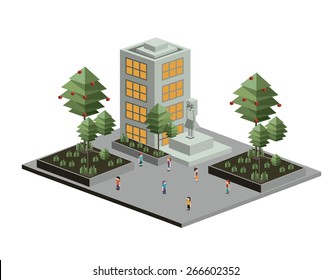 Isometric design over white background, vector illustration