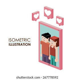 Isometric design over white background, vector illustration