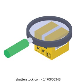 Isometric design of parcel tracking icon.