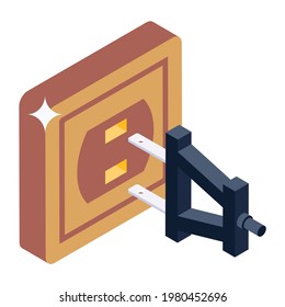 Diseño isométrico del icono de enchufe, concepto de enchufe 