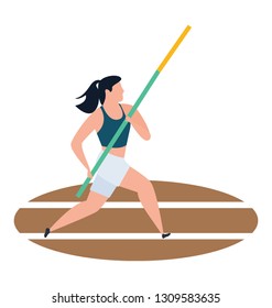 Isometric design of pole vault icon