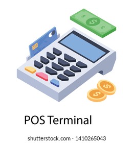 
Isometric design of pos icon.
