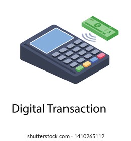 
Isometric design of pos icon.
