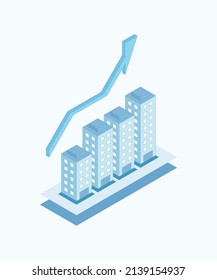 Isometric Design Of Property And City Development Statistics