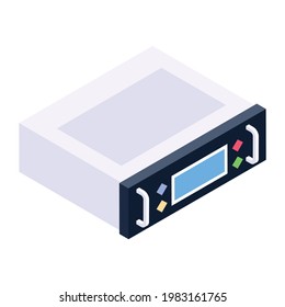 Isometric Design Of Server Rack Icon