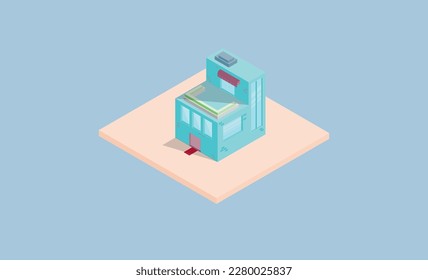 Isometric design of small market with very beautiful design and coloring