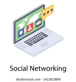 
Isometric design of social network icon
