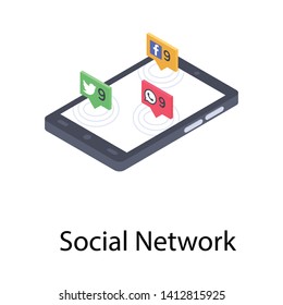 
Isometric design of social network icon
