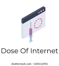 Isometric Design Of Sql Injection Icon.