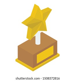 
isometric design of star trophy cup icon 
