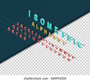 Isometric design style alphabet. Letter and 3d alphabet, alphabet letters, font and numbers, kids alphabet, abc and typography, type geometric text, typographic lettering illustration