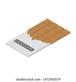 Isometric design of sweet chocolate bar 