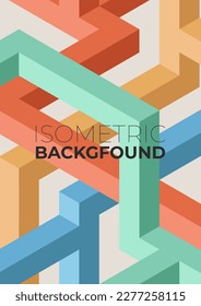 Isometric Design Template Rainbow Poster Abstract Futuristick Poster