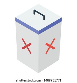 Isometric design of trash bin icon
