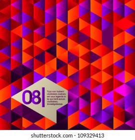 Isometric design, useful for web banner, infographics or graphic design - orange-violet version