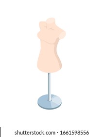 Diseño isométrico. Ilustración vectorial. Concepción de gráficos 3d en un fondo blanco. Maniquí desnudo sin ropa. Elemento, icono para el diseño web infografías, sitios y juegos.
