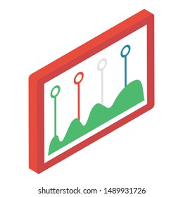 Isometric design of volume equalizer icon.