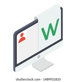 Isometric design of web profile icon.