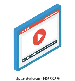 isometric design of web video icon.