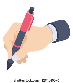 isometric  design of writing icon.