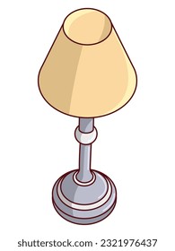 Isometric desk or bedroom lamp. Vector illustration