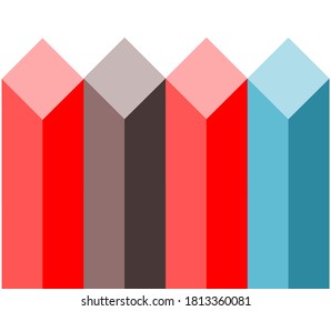 Isometric diagram chart bars vector illustration,  Infographic columns of business analytics for presentation for financial presentation, Multicolored square shape bar graph on white background
