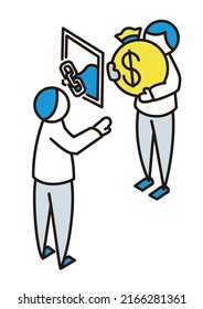 Isometric diagram of work purchase