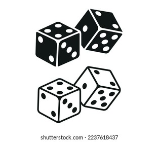 isometric dice gambling and entertainment vector illustration on white background