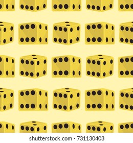 Isometric dice number lucky game fortune casino seamless pattern 