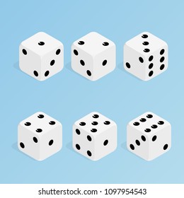 isometric dice set vector