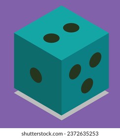 isometric dice test vector design illustration